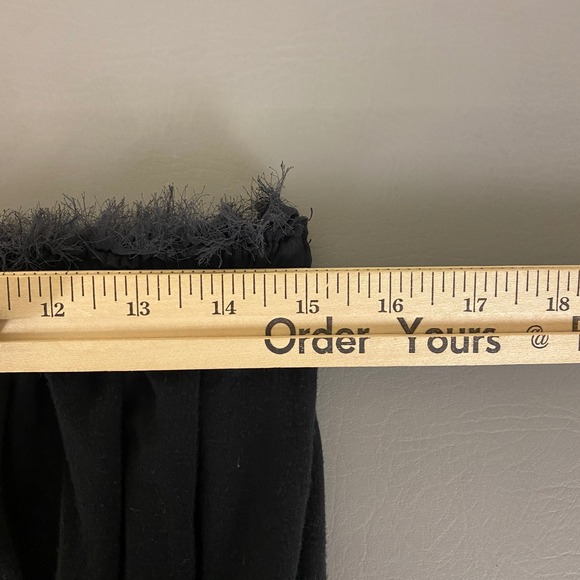 Banana Republic Maxi Dress Size Large Black Strapless Frayed Trim Rayon Blend - Picture 7 of 12